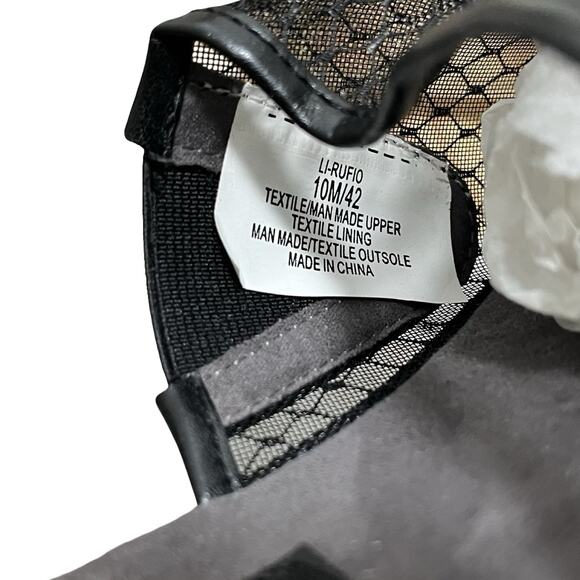 Lori Goldstein Collection Mesh Fishnet Slip On Sandals Womens US 10 Black NIB - Picture 5 of 8